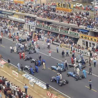 Cars lining up on the starting grid, French Grand Prix, Le Mans, France, 1967. Artist: Unknown