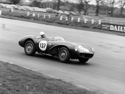 M Ward racing a 1955 Aston Martin DB3S, Silverstone, 1962. Artist: Unknown