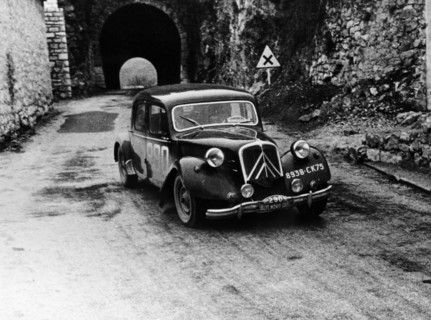 Citroën 15/6 in the Monte Carlo Rally, 1955. Artist: Unknown