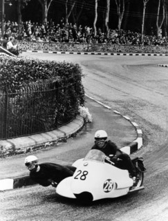BMW Motorbike and sidecar combination, 1957. Artist: Unknown