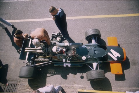 John Surtees in his BRM at the British Grand Prix, Silverstone, Northamptonshire, 1969. Artist: Unknown