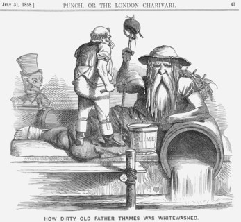 'How Dirty Old Father Thames was Whitewashed', 1858. Artist: Unknown