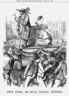 'Twin Stars, or Rival Italian Artistes', 1858. Artist: Unknown