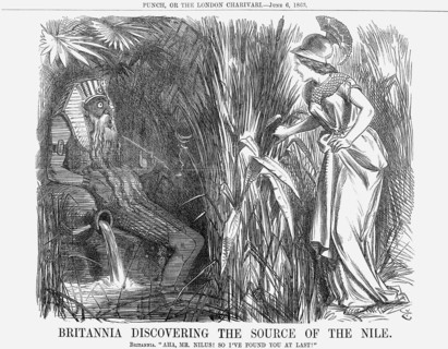 'Britannia Discovering The Source of The Nile', 1863. Artist: John Tenniel