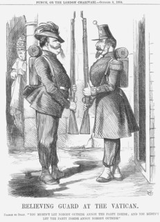 'Relieving Guard at The Vatican', 1864. Artist: John Tenniel