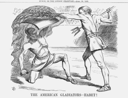 'The American Gladiators - Habet!', 1865. Artist: John Tenniel