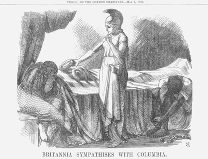 'Britannia Sympathises with Columbia', 1865. Artist: John Tenniel