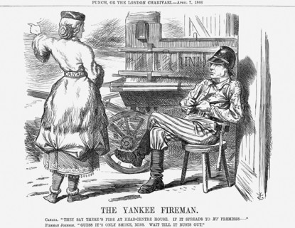 'The Yankee Fireman', 1866. Artist: John Tenniel