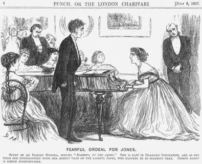 'Fearful Ordeal for Jones', 1867. Artist: George du Maurier