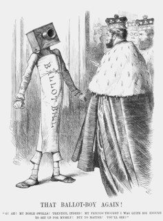'That Ballot-Boy Again!', 1872. Artist: Joseph Swain