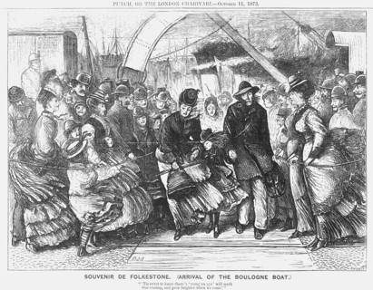'Souvenir de Folkestone (Arrival of the Boulogne Boat)', 1873. Artist: Joseph Swain