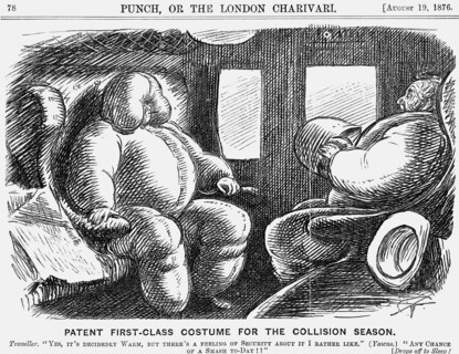 'Patent First-Class Costume for the Collision Season', 1876. Artist: Charles Samuel Keene