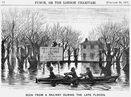 'Seen from a Railway During the Late Floods', 1877. Artist: George du Maurier