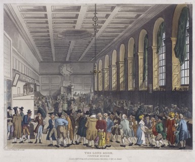 Fire at Custom House, London, 1814. Artist: Anon
