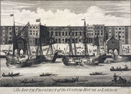 Custom House, London, c1750. Artist: Benjamin Cole