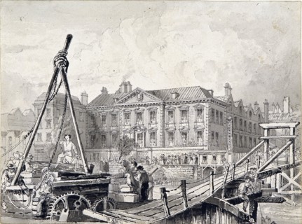 Fishmongers' Hall, Thames Street, London, c1827. Artist: William Henry Bartlett