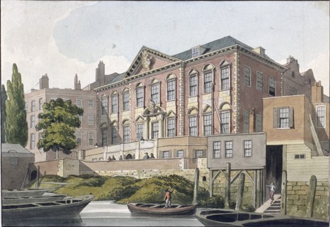 Fishmongers' Hall from the River Thames, London, c1810. Artist: George Shepherd
