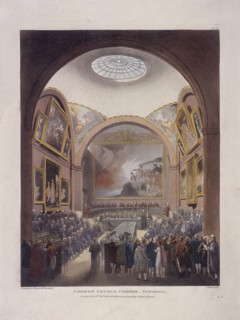 Guildhall Council Chamber, London, 1808. Artist: J Bluck