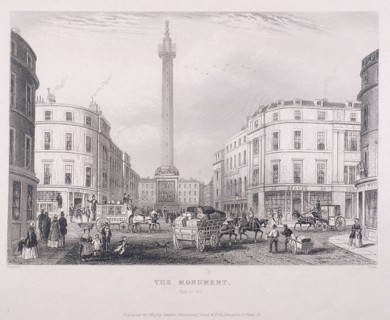 Monument, London, c1850. Artist: J Hopkins