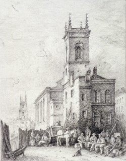 Holborn Viaduct, London, c1865. Artist: Robert Kent Thomas