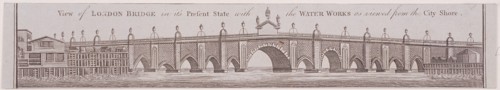 London Bridge (old), London, c1758. Artist: Anon