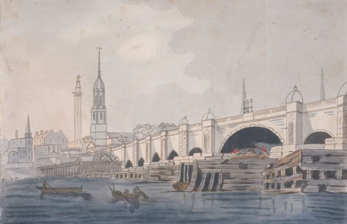 London Bridge (old), London, c1800. Artist: Anon