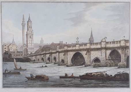 London Bridge (old), London, 1790. Artist: Joseph Constantine Stadler