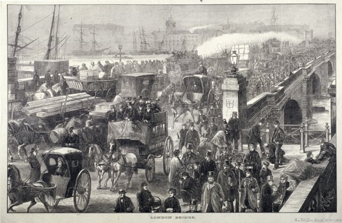 London Bridge (new), London, 1872. Artist: Joseph Swain