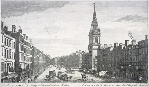 St Mary-le-Bow, London, 1757. Artist: Thomas Bowles