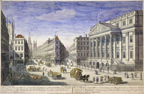 Mansion House (exterior), London, 1751. Artist: Thomas Bowles