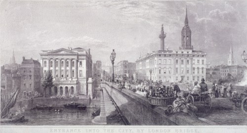 London Bridge (new), London, c1840. Artist: Thomas Higham