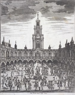 Courtyard of the Royal Exchange (2nd) London, 1729. Artist: Sutton Nicholls