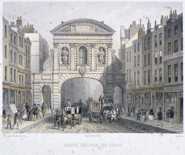 Temple Bar, London, 1854. Artist: Deroy