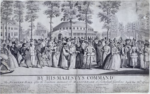 Jubilee Venetian masquerade ball in Ranelagh Gardens, Chelsea, London, 1749. Artist: Nathaniel Parr