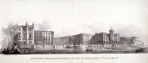 Deptford Pier and the River Thames, Greenwich, London, c1835. Artist: Anon
