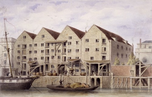 View of Chamberlain's Wharf, Tooley Street, Bermondsey, London, 1846. Artist: Unknown
