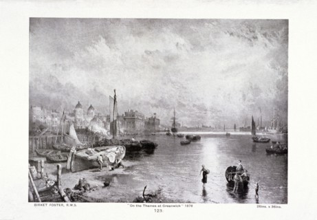The River Thames at Greenwich, London, 1878. Creator: Birket Foster.