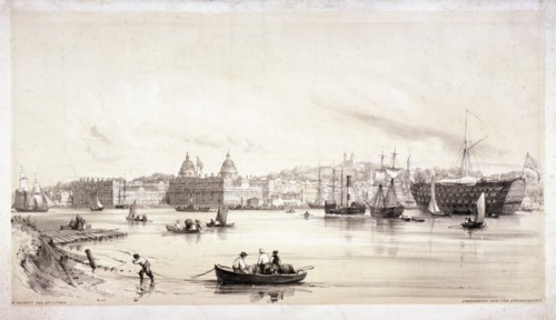 View of Greenwich across the River Thames, London, c1841. Artist: William Parrott