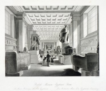 The Egyptian Room, British Museum, Holborn, London, c1840. Artist: William Radclyffe