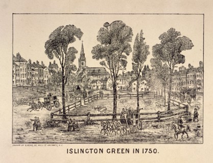 Islington Green, London, 1750. Artist: Anon