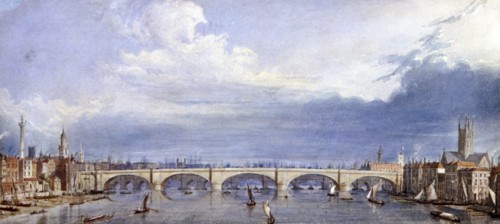 New London Bridge, London, 1829. Artist: Augustus Charles Pugin