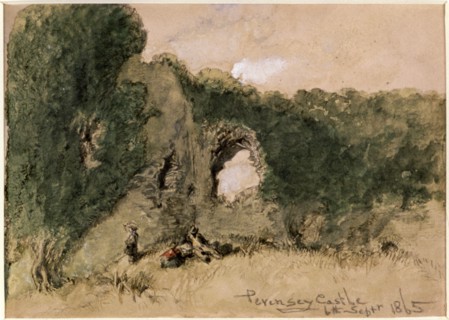 Pevensey Castle, East Sussex, 1865. Artist: Sir John Gilbert