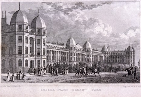 Sussex Place, Regent's Park, Marylebone, London, 1828. Artist: WR Smith