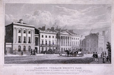 Clarence Terrace, Regent's Park, Marylebone, London, 1827. Artist: Thomas Barber