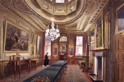 Interior of the Barber Surgeons' Hall, London, 1890. Artist: John Crowther