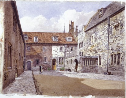 Wash house court, Charterhouse, London, 1884. Artist: John Crowther