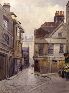Bartholomew Close, London, 1889. Artist: John Crowther