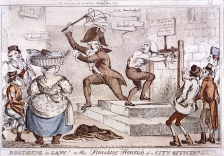 'Brothers in law! or the finishing flourish of a City officer!!', 1827. Artist: Anon