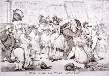 'A high wind in St Paul's Churchyard', London, 1793. Artist: SW Fores