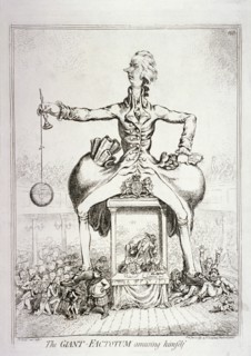 'The giant-factotum amusing himself' - William Pitt, 1797. Artist: James Gillray